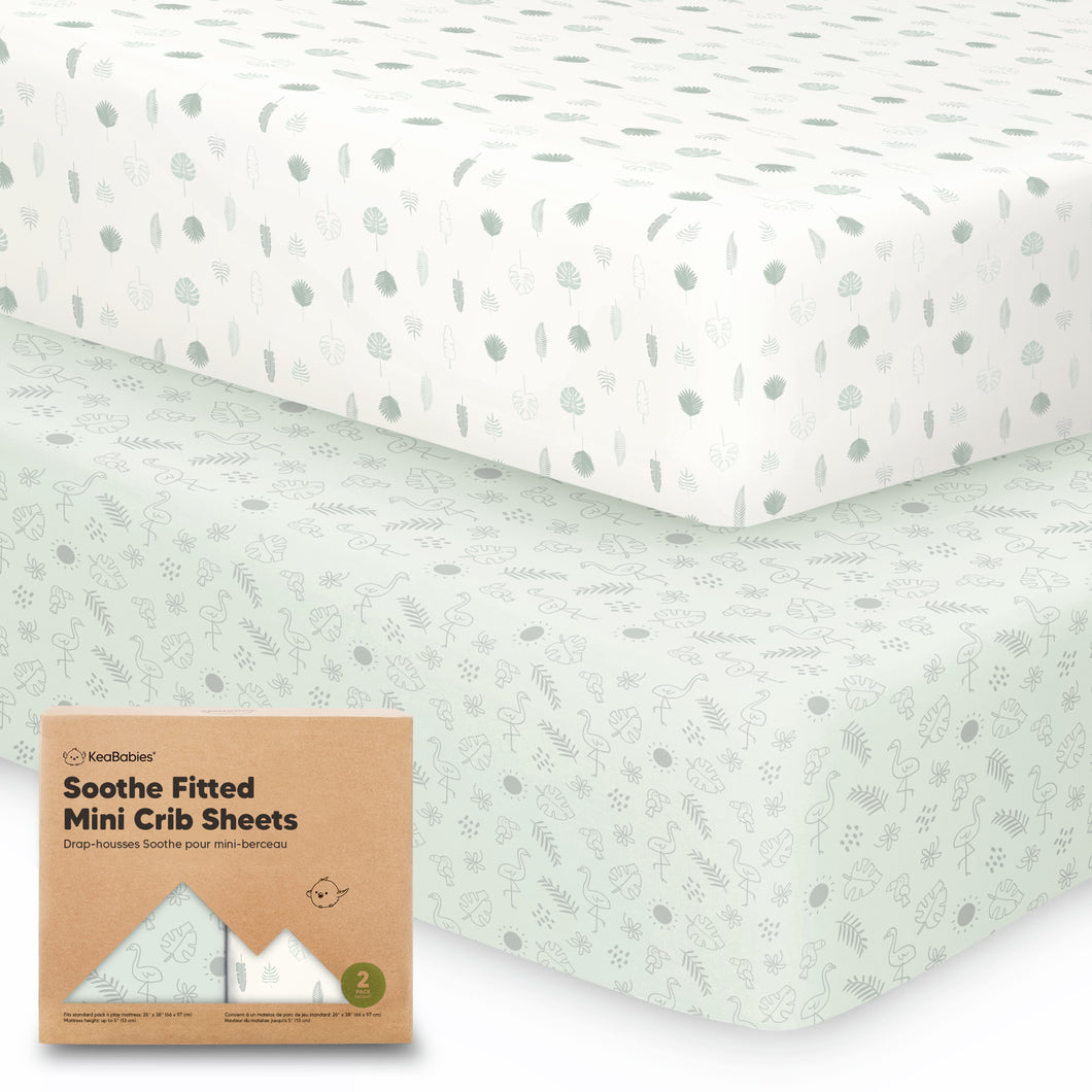 Soothe Fitted Mini Crib Sheet (Tropic Oasis)