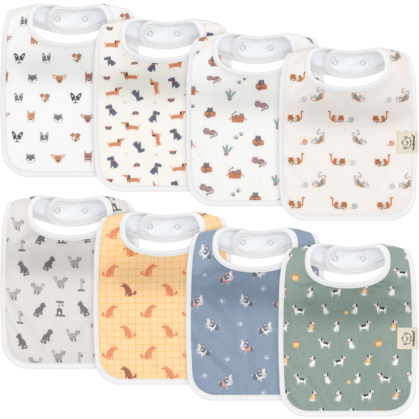 8-Pack Coast Drool Bibs 26675385172154