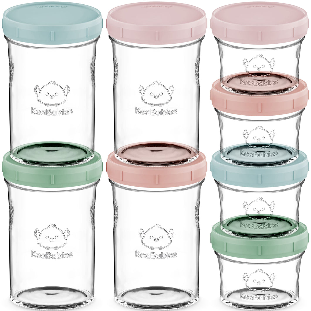 8-Pack Prep Jars Food Glass Containers