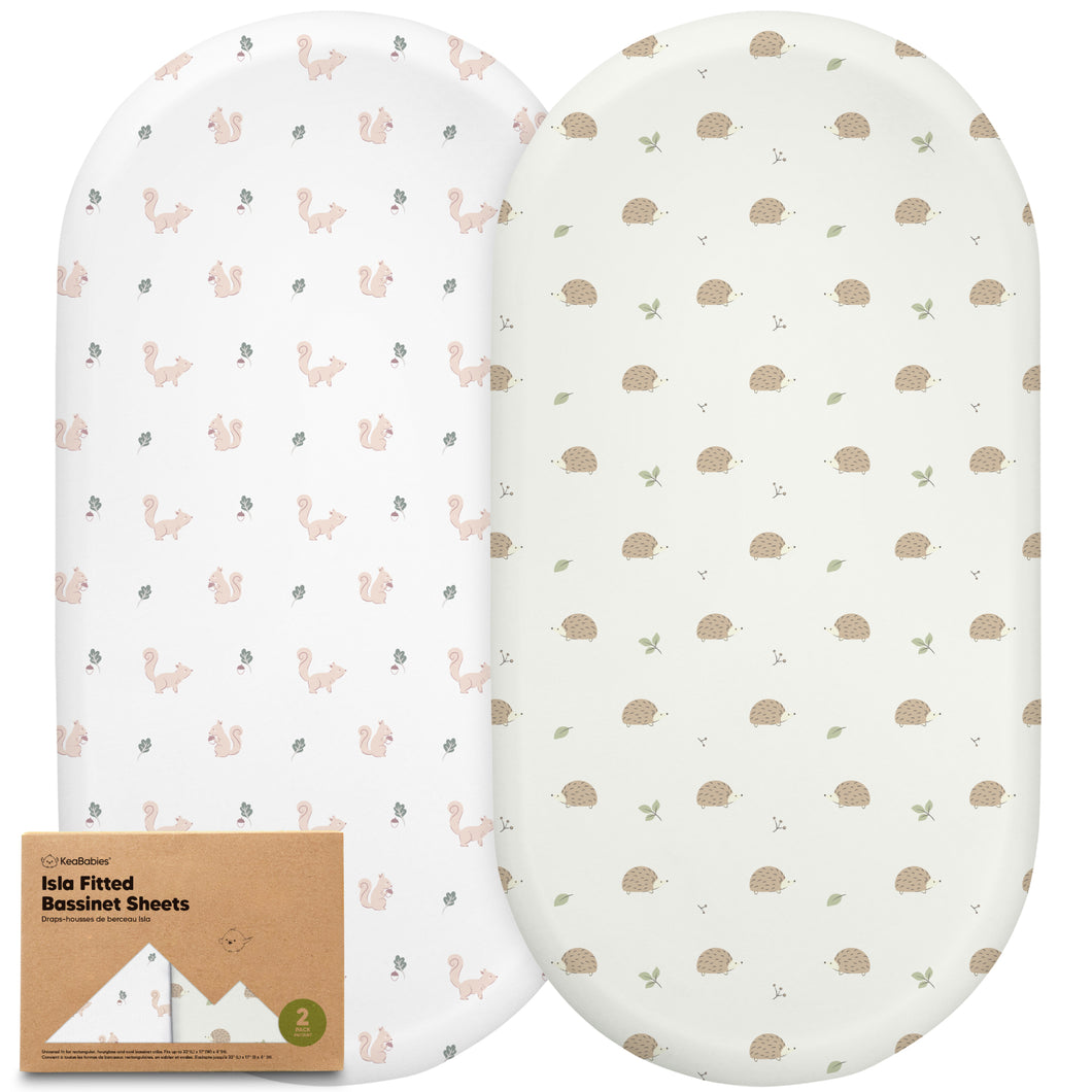 2-Pack Isla Fitted Bassinet Sheets (Nibbles/Bruce)