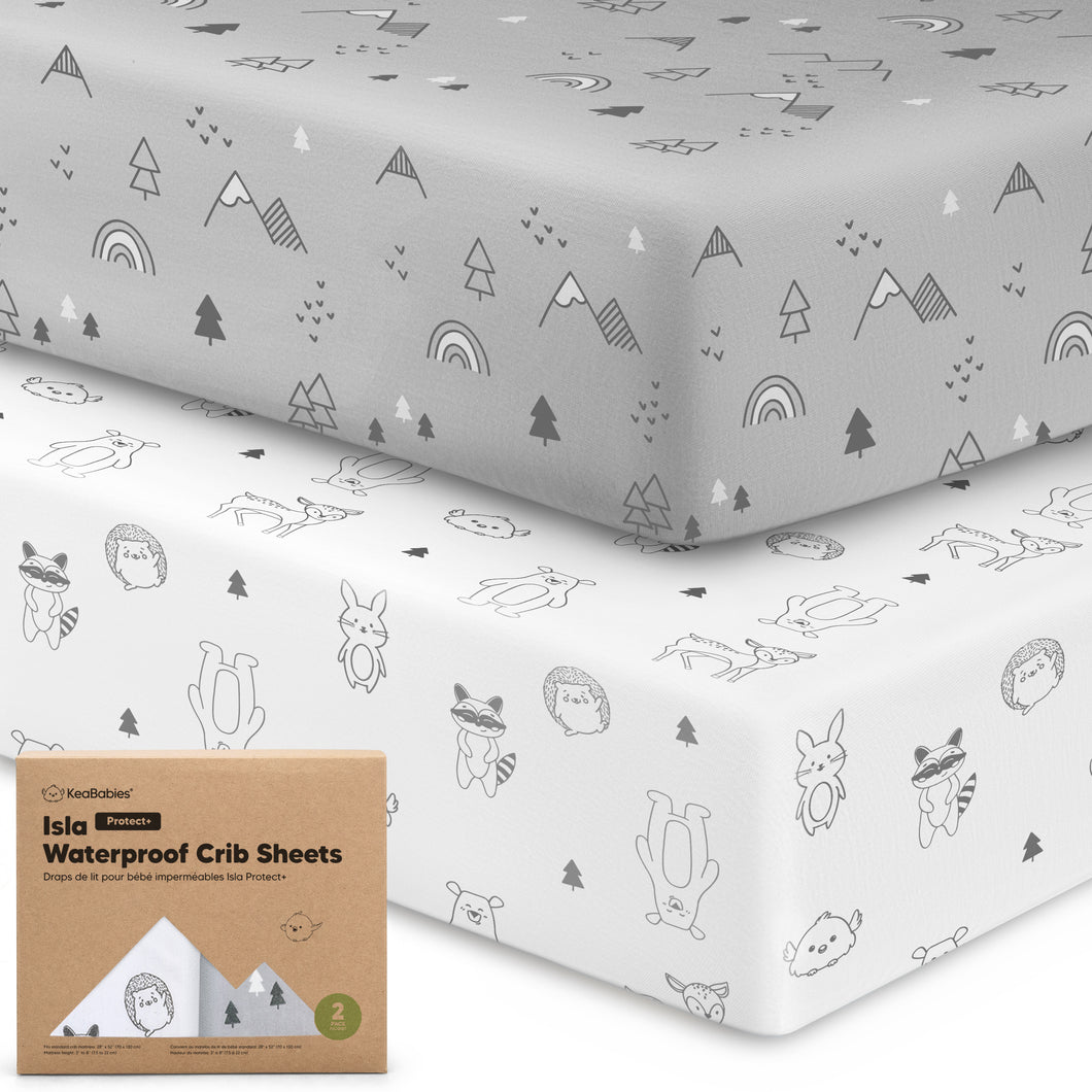 2-Pack Isla [Protect+] Waterproof Crib Sheets