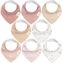 Load image into Gallery viewer, 8-Pack Organic Bandana Bibs (Girl)
