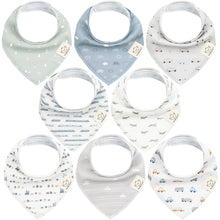 Load image into Gallery viewer, 8-Pack Organic Bandana Bibs (Boy)
