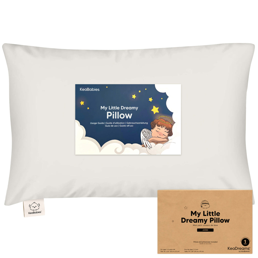 Jumbo Toddler Pillow with Pillowcase (Pearl Gray)