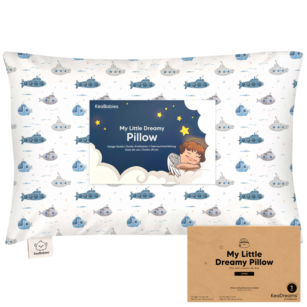 Jumbo Toddler Pillow with Pillowcase (Submarines)