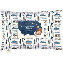 Load image into Gallery viewer, Toddler Pillow with Pillowcase (Vroom)
