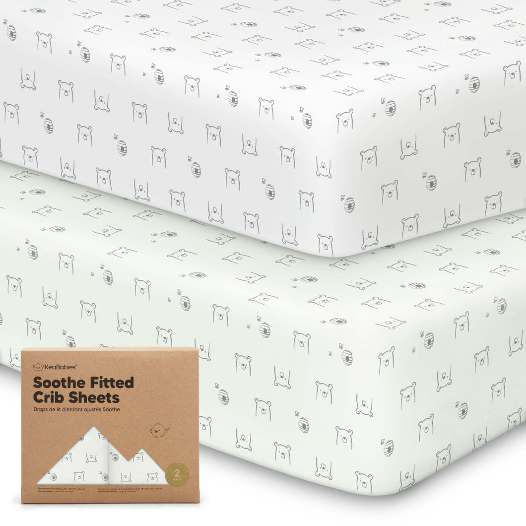 Soothe Fitted Crib Sheet (Bumble Bear)