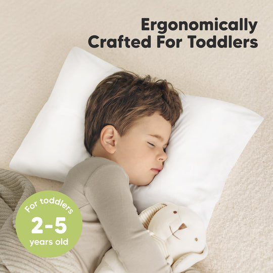 Jumbo Toddler Pillow with Pillowcase (Soft White)