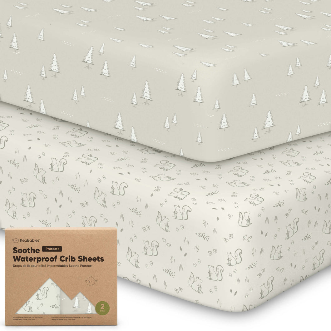 2-Pack Soothe [Protect+] Waterproof Crib Sheets