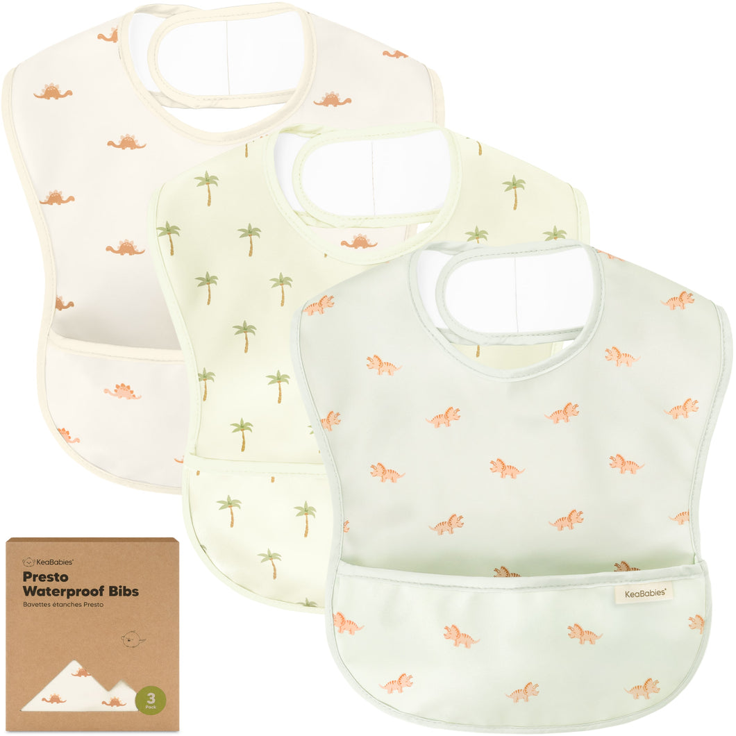 3-Pack Presto Waterproof Bibs (Roarsome)