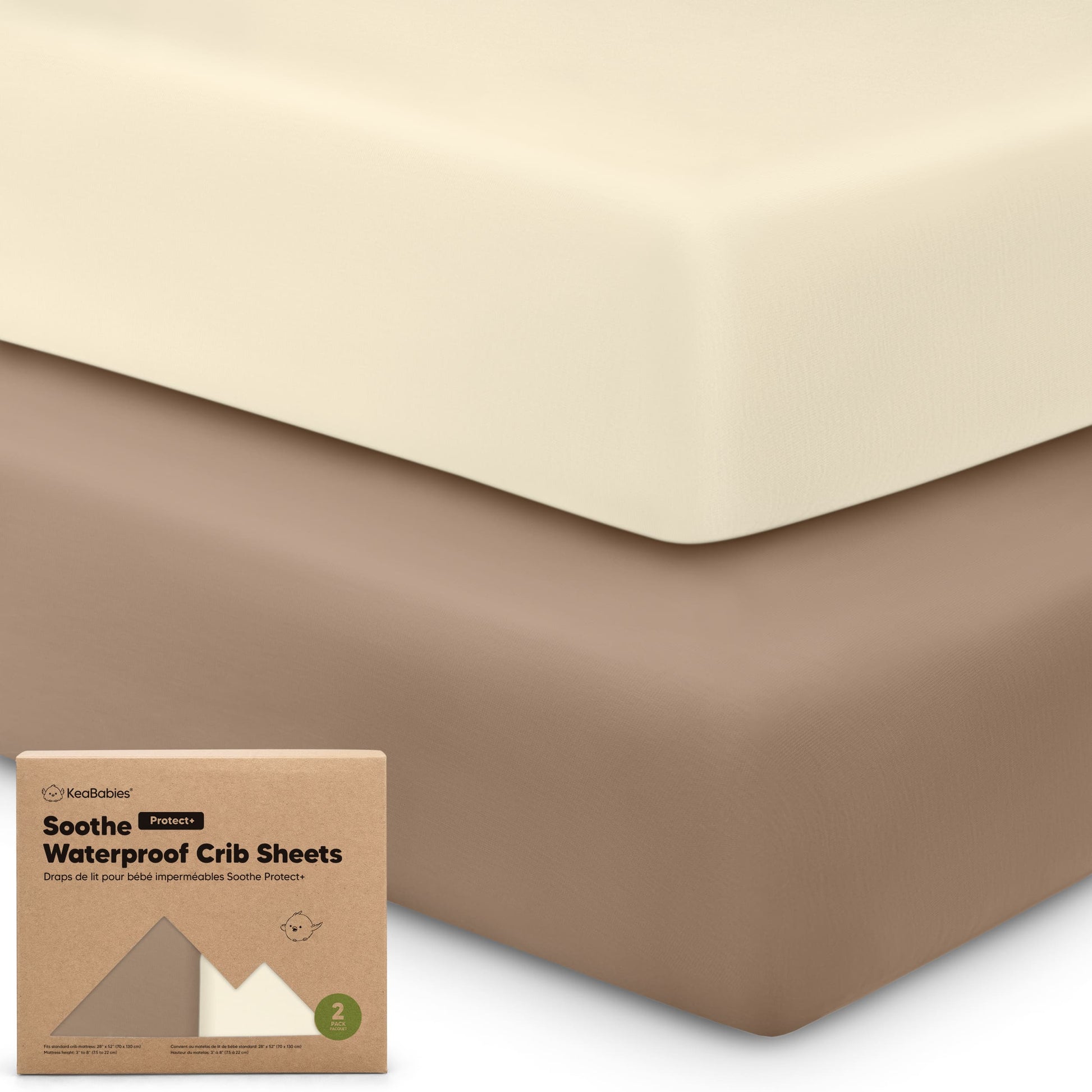 2-Pack Soothe [Protect+] Waterproof Crib Sheets 28097988460730