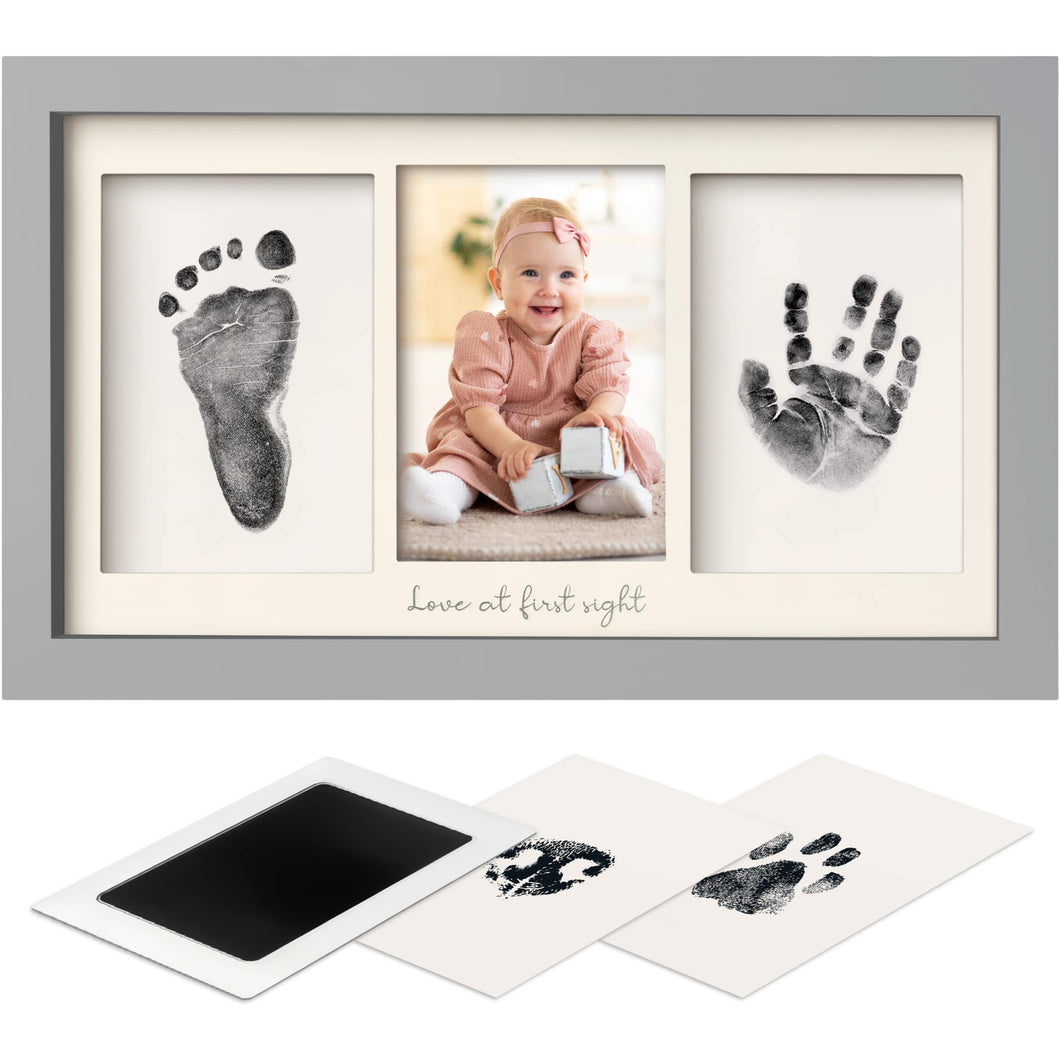Duo Clean Touch Inkless Hand & Footprint Frame Kit (Cloud Gray)