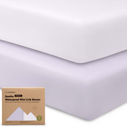 2-Pack Soothe [Protect+] Waterproof Mini Crib Sheets 28098946236602