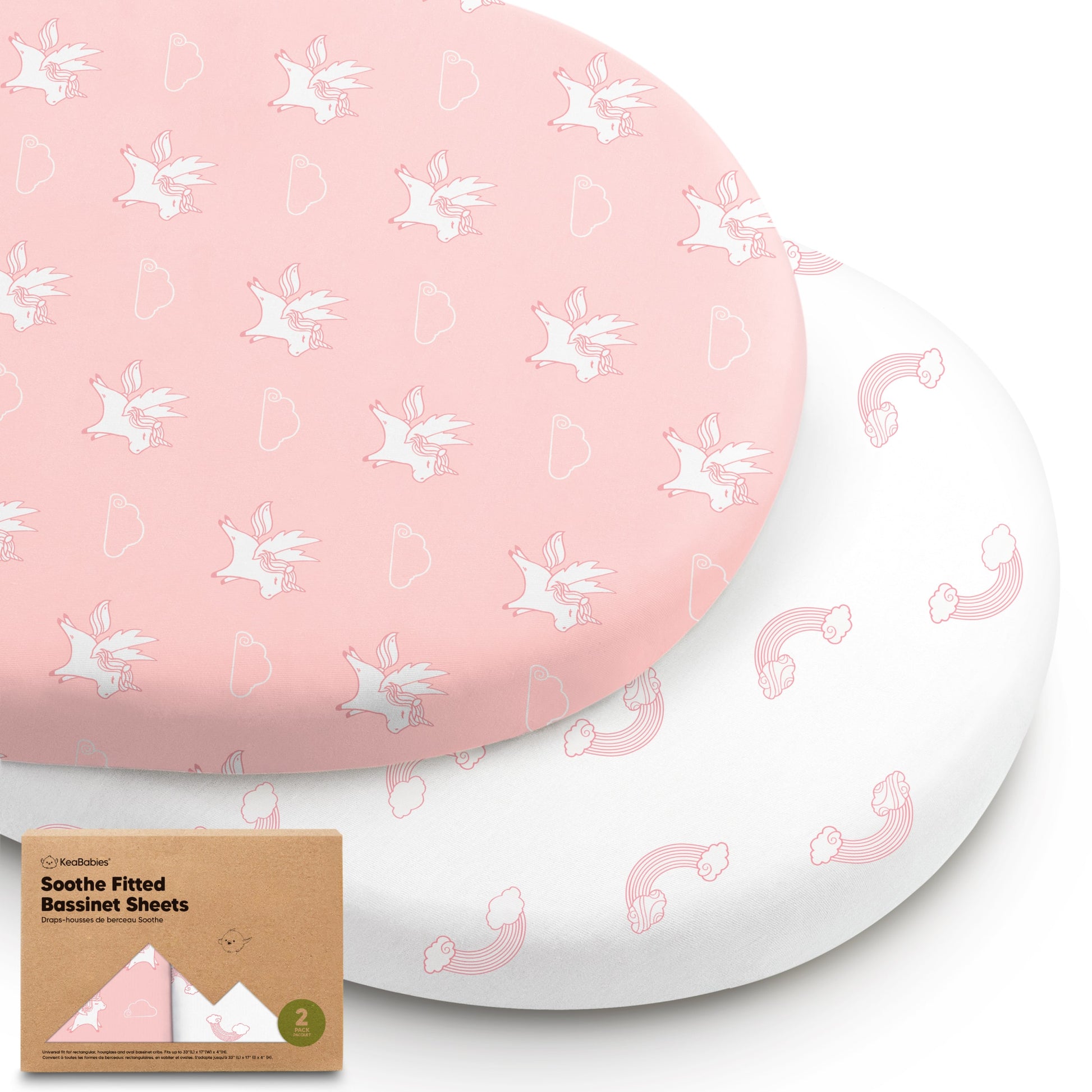 Soothe Fitted Bassinet Sheets For Baby Nursery Cot