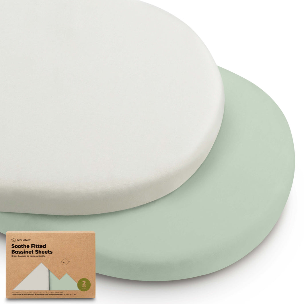 2-Pack Soothe Fitted Bassinet Sheets (Sage)
