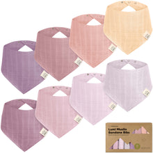Load image into Gallery viewer, 8-Pack Lumi Muslin Bandana Bibs (Lavender)
