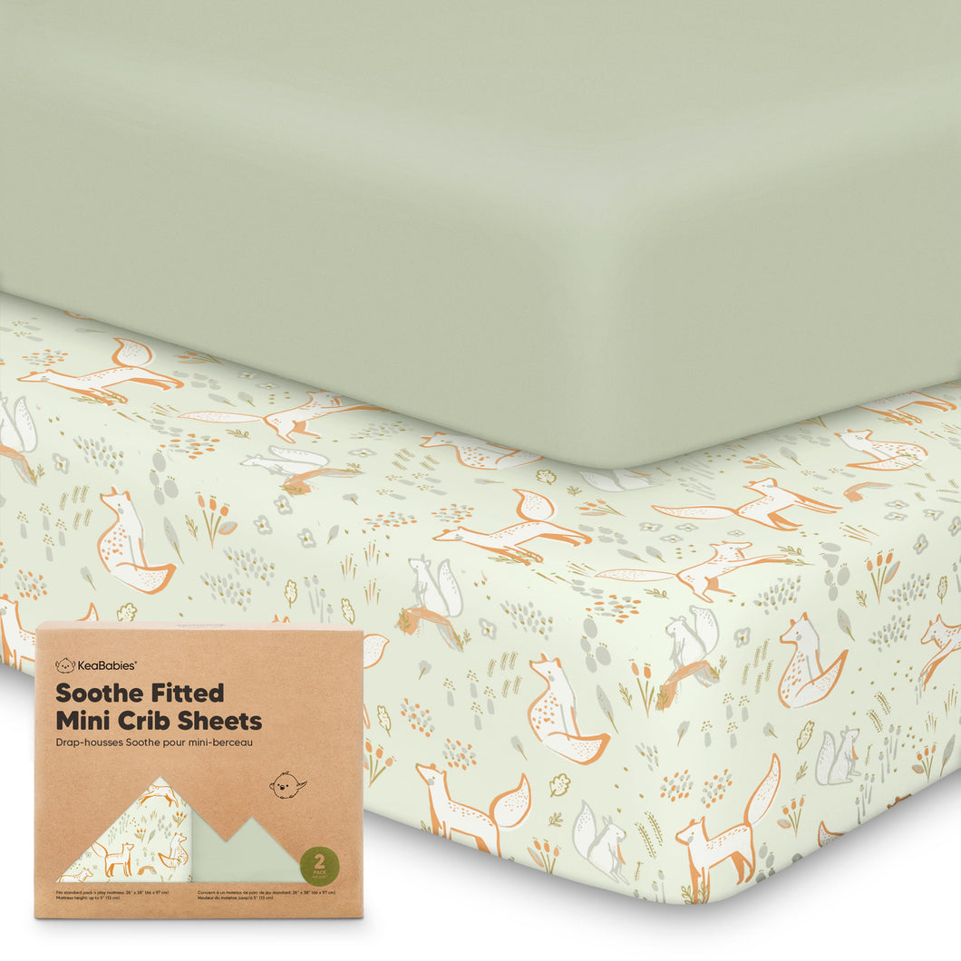 Soothe Fitted Mini Crib Sheet (Foxtrot)