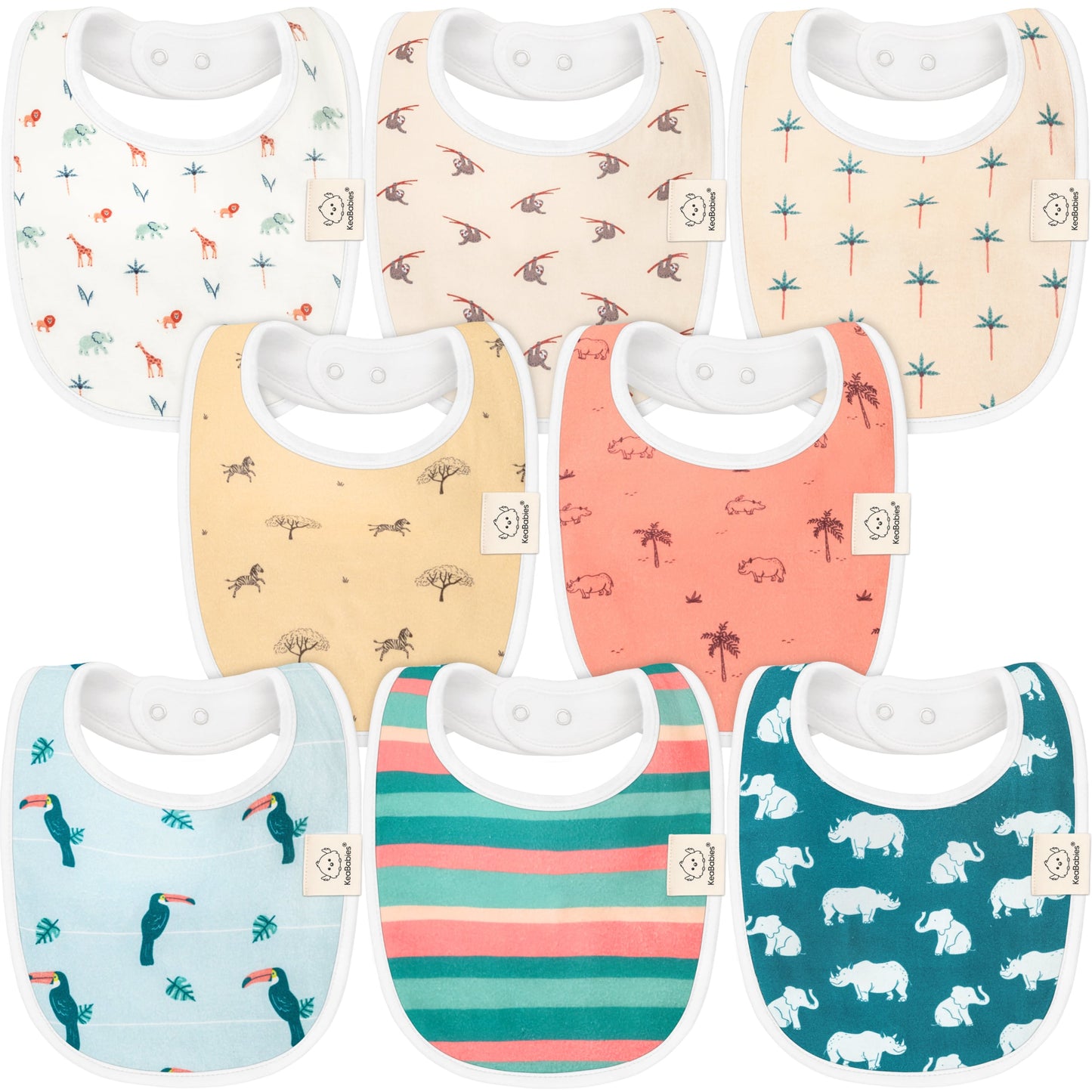 8-Pack Urban Drool Bibs 27736120590522