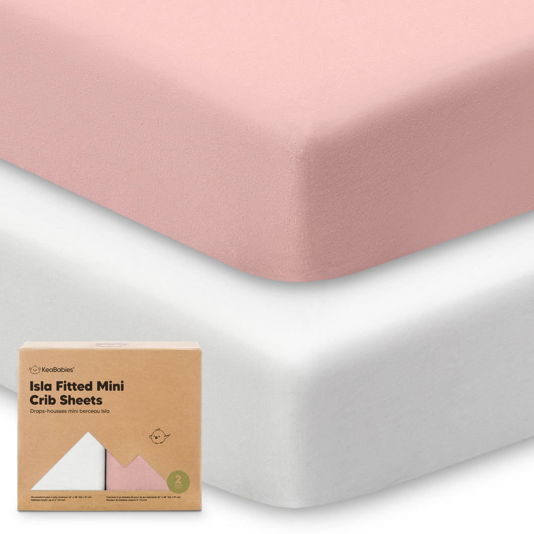 Isla Fitted Mini Crib Sheets (Rose)