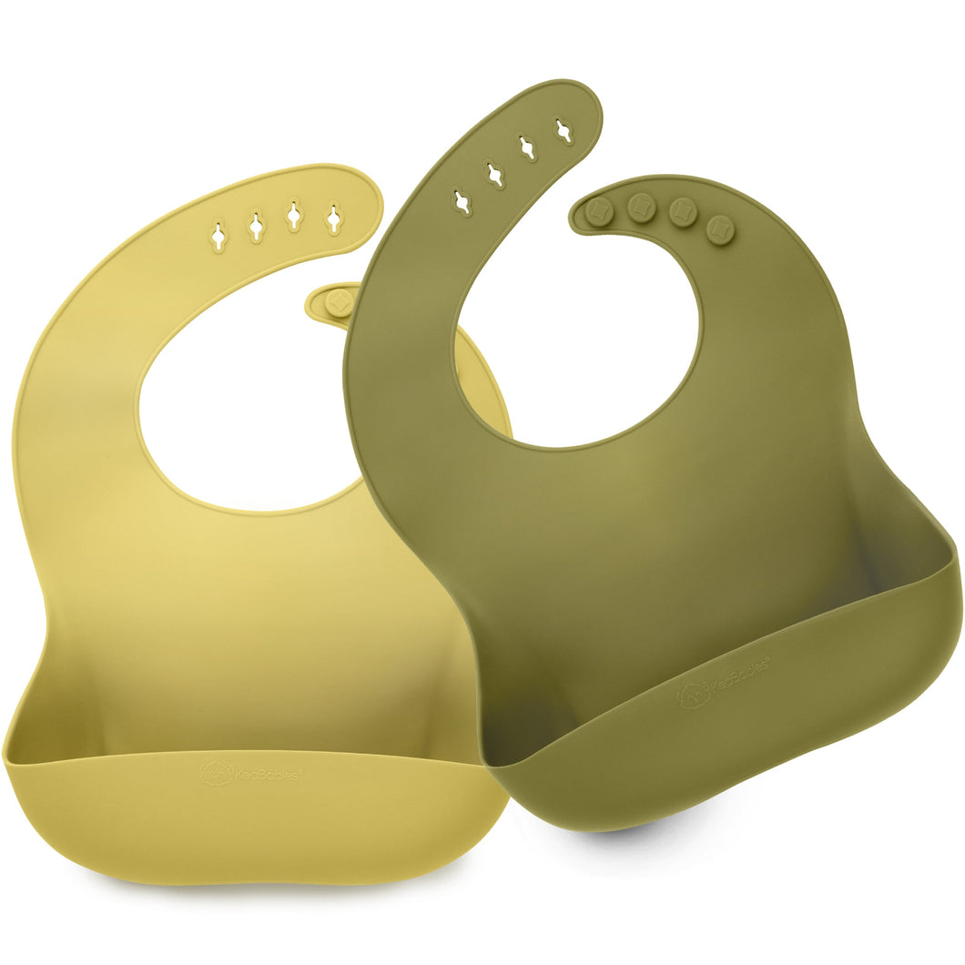 2-Pack Prep Silicone Bibs (Olives)