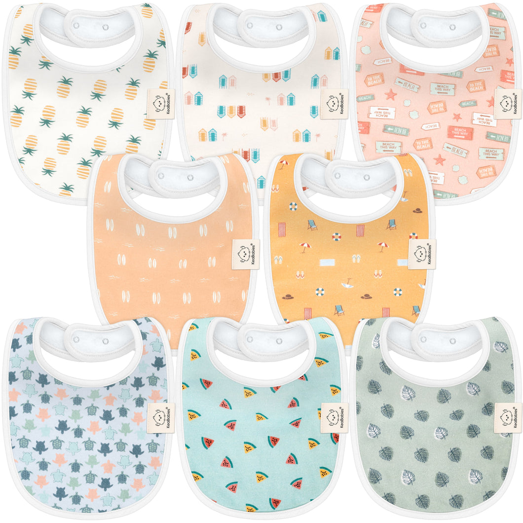 8-Pack Urban Drool Bibs (Beach Day)