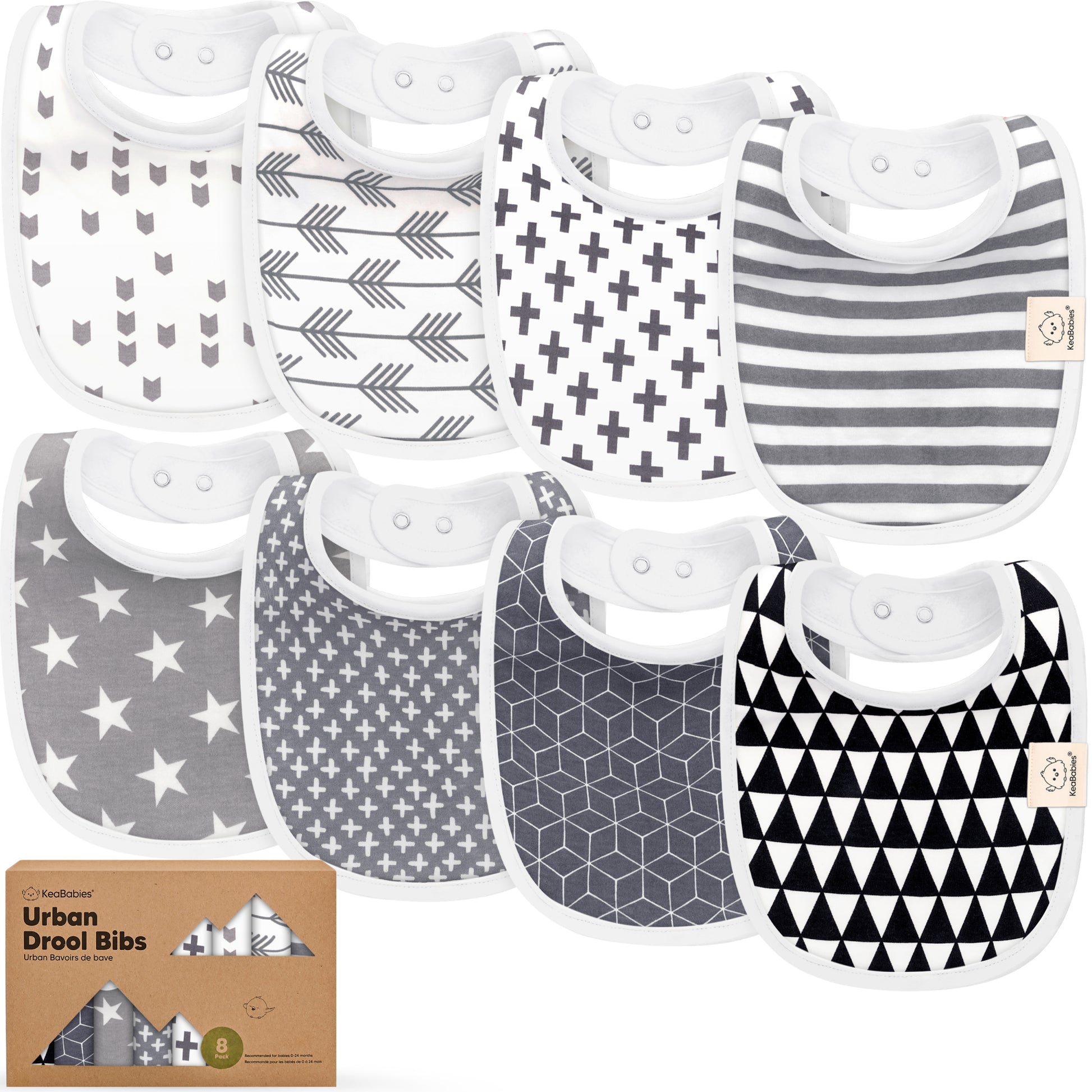 8-Pack Urban Drool Bibs 29531011678394