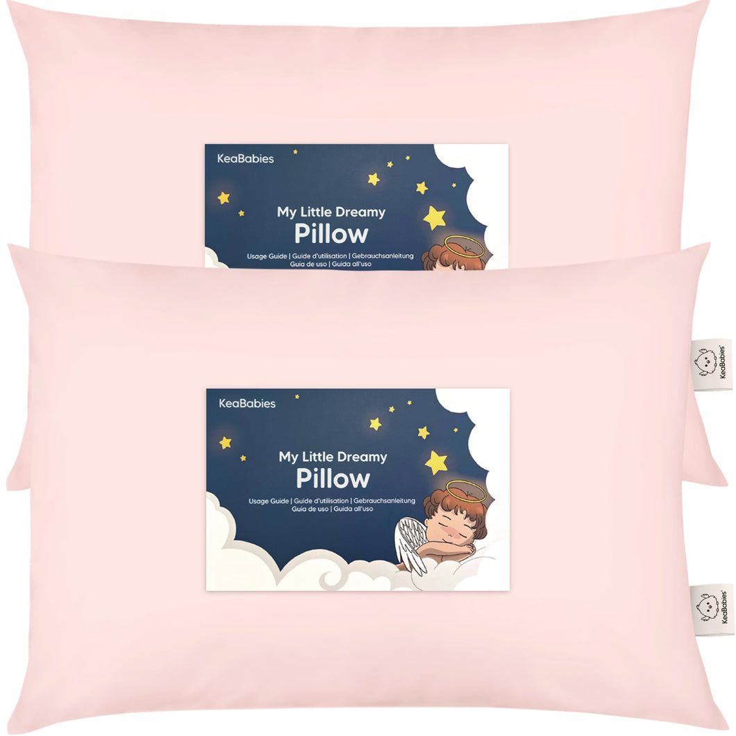 2-Pack Jumbo Toddler Pillows (Mist Pink)