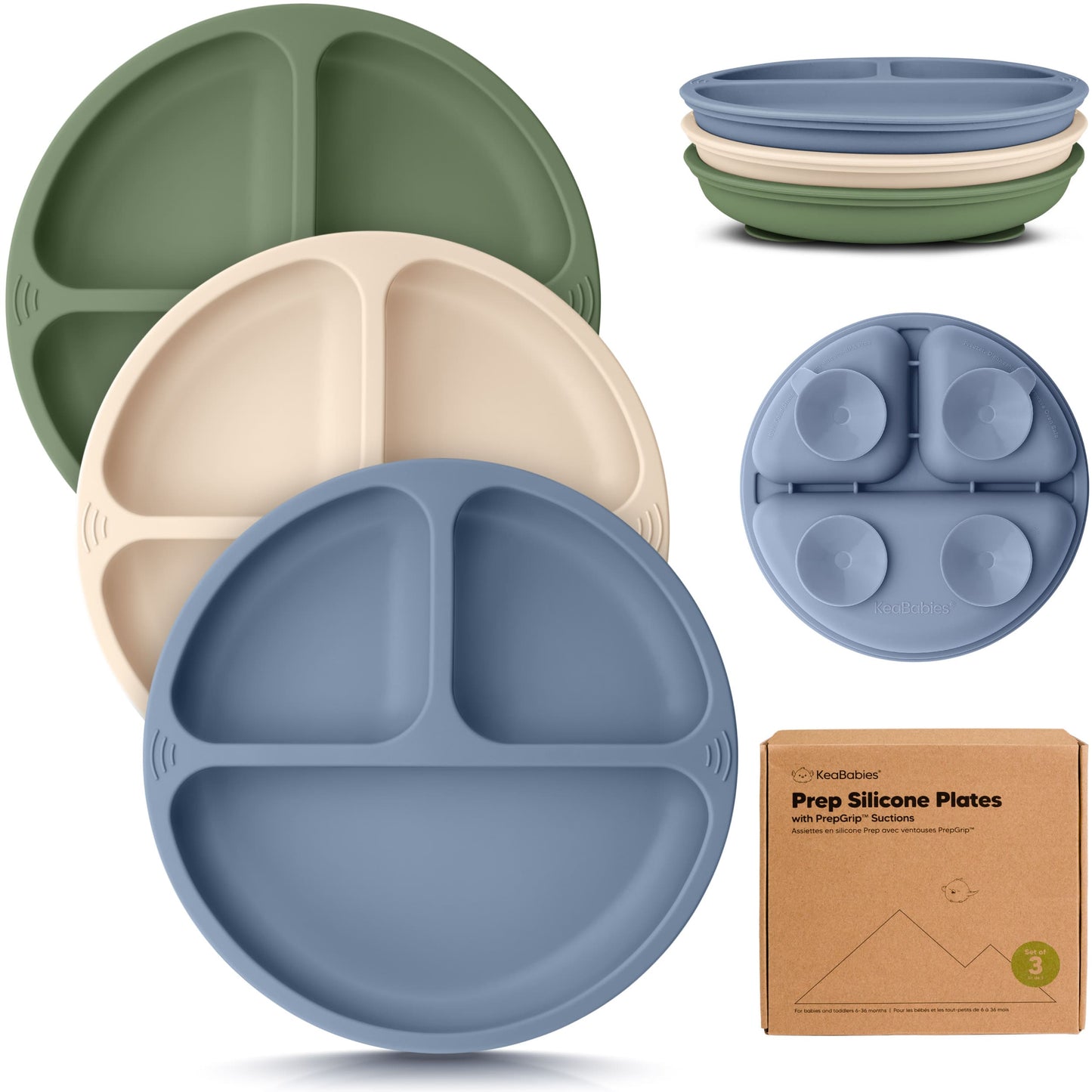 3-Pack Prep Silicone Suction Plates 28066398437562