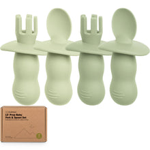 Load image into Gallery viewer, 2-Sets Lil’ Prep Baby Fork &amp; Spoon (Sage)
