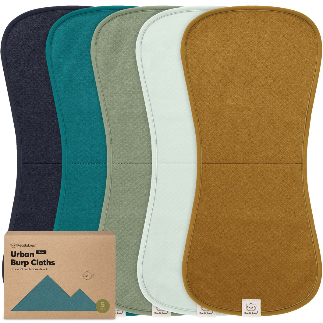 5-Pack Urban Quin Burp Cloths (Eclipse)