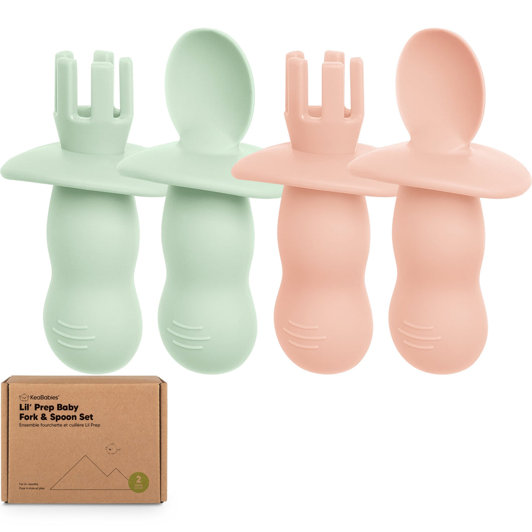 2-Sets Lil’ Prep Baby Fork & Spoon (Mellow)