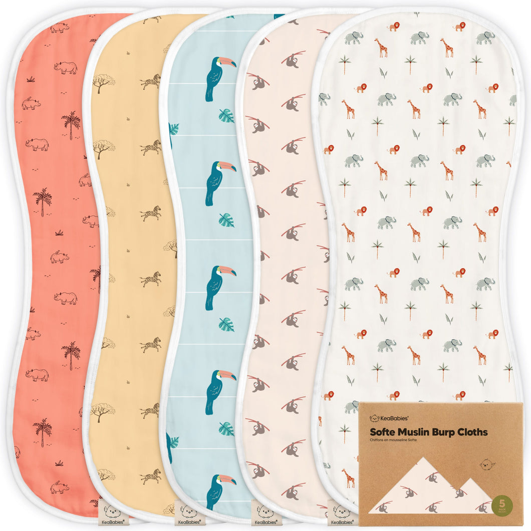 Softe Muslin Baby Burp Cloth (Wildscape)