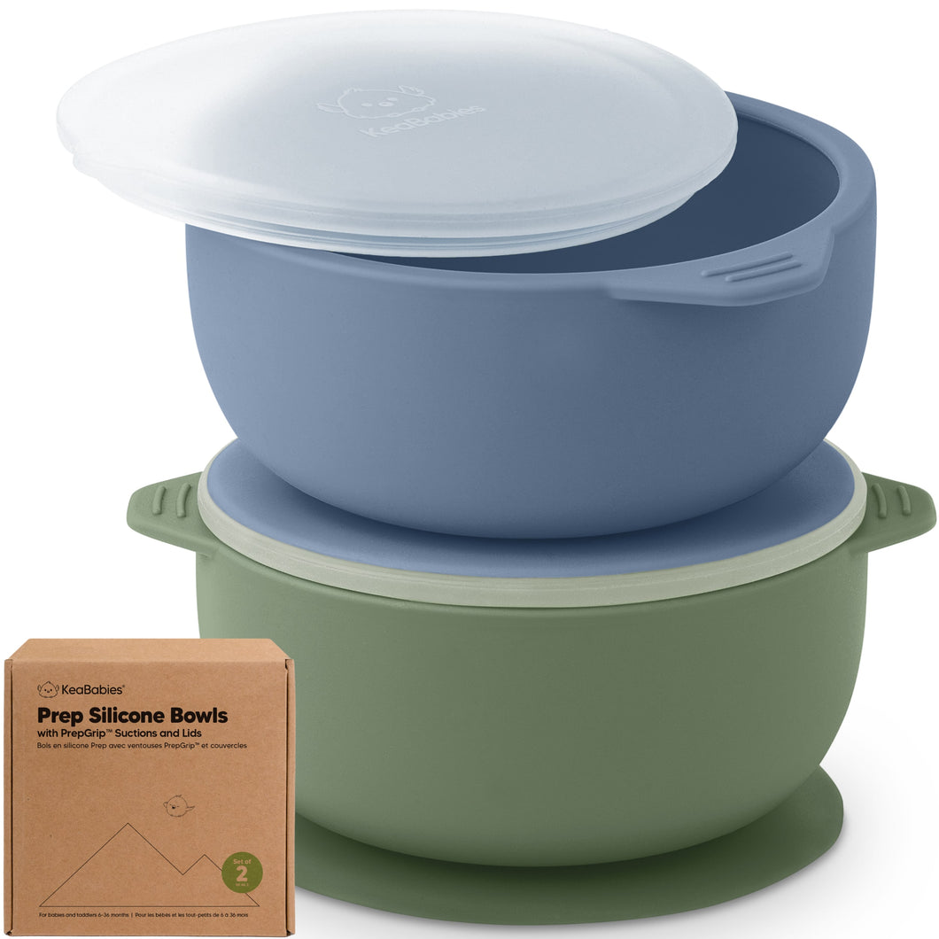 2-Pack Prep Silicone Suction Bowls