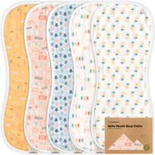 Load image into Gallery viewer, Softe Muslin Baby Burp Cloth (Beach Day)
