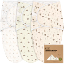 Load image into Gallery viewer, 3-Pack Soothe Swaddle Wraps (Nibbles/Bruce)

