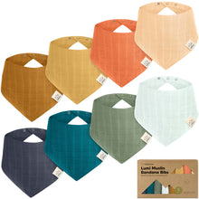 Load image into Gallery viewer, 8-Pack Lumi Muslin Bandana Bibs (Eclipse)
