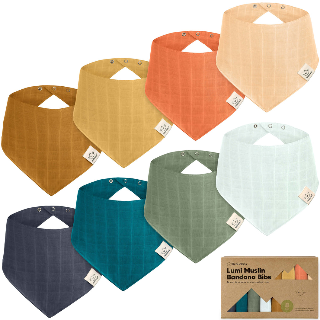 8-Pack Lumi Muslin Bandana Bibs (Eclipse)