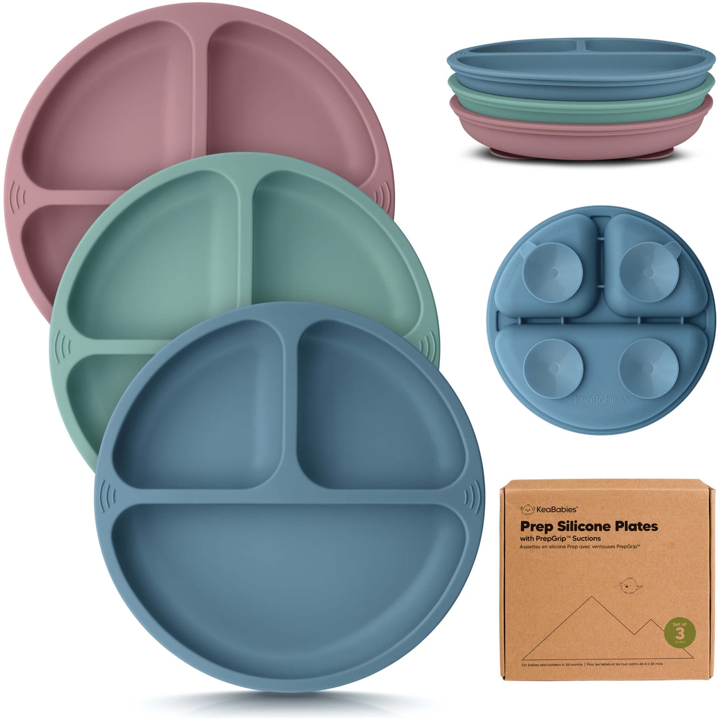 3-Pack Prep Silicone Suction Plates 27979343921338