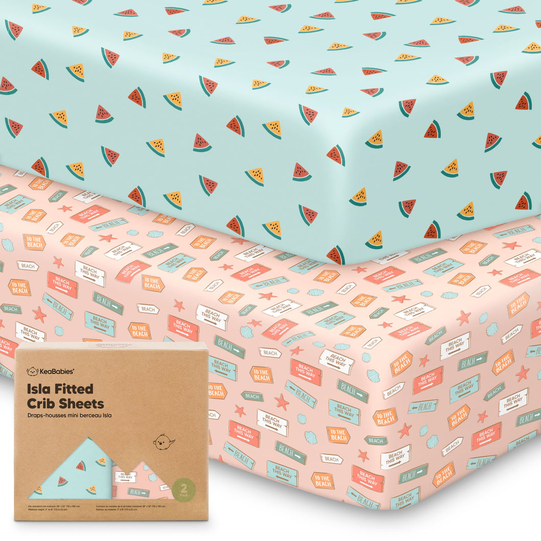 Isla Fitted Crib Sheets (Beach Day)