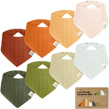 Load image into Gallery viewer, 8-Pack Lumi Muslin Bandana Bibs (Sahara)

