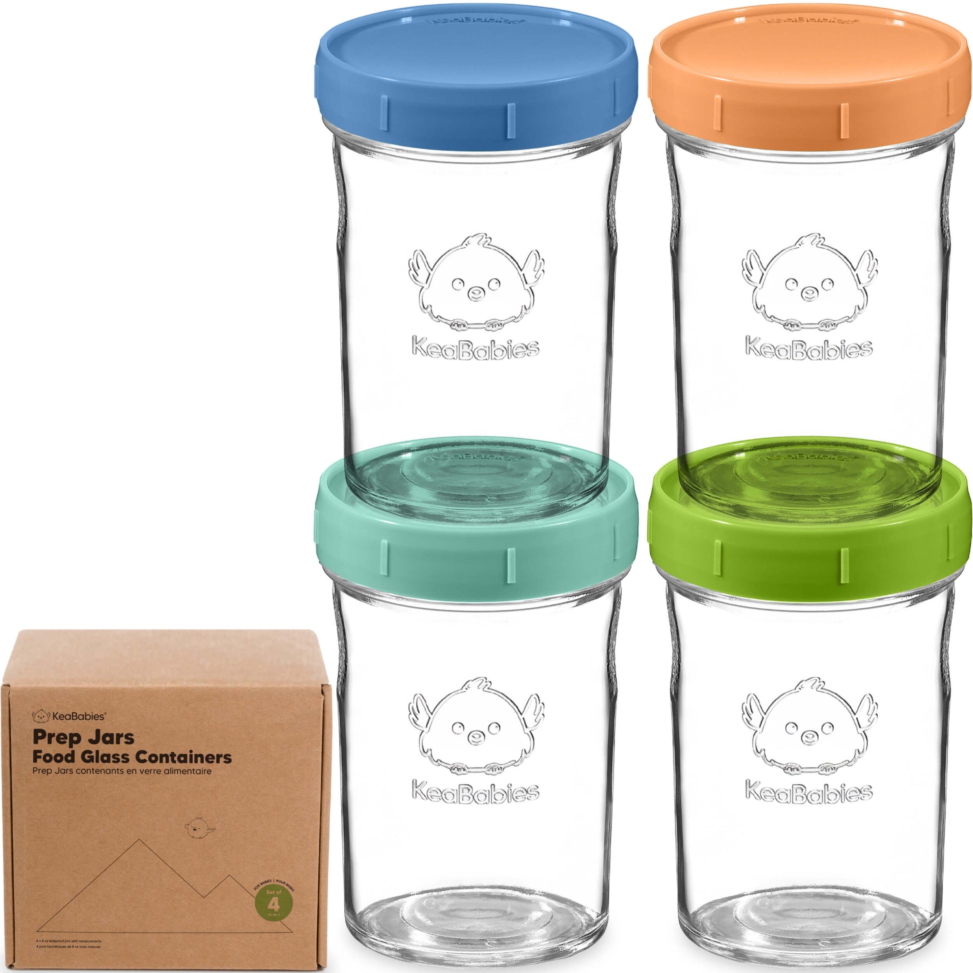 4-Pack Prep Jars Food Glass Containers 28105234120890