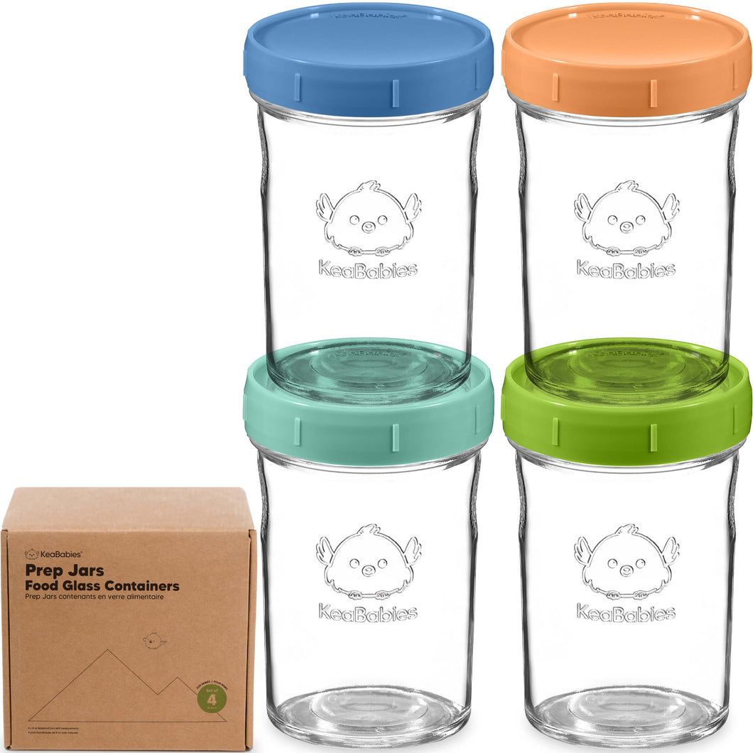 4-Pack Prep Jars Food Glass Containers (Kea)