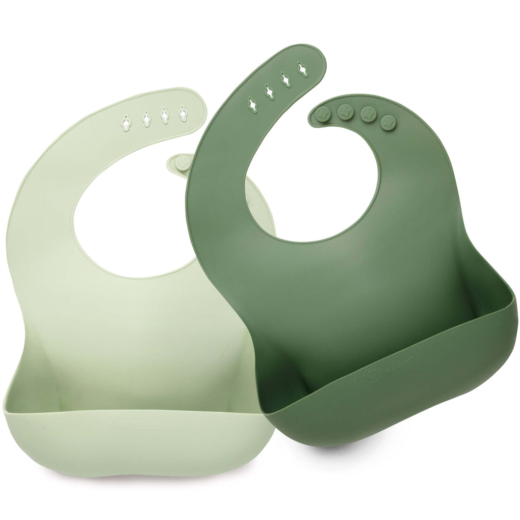 2-Pack Prep Silicone Bibs (Forest)