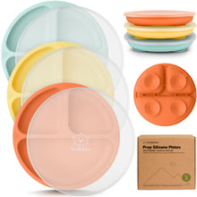 Load image into Gallery viewer, 3-Pack Prep Silicone Suction Plates with Lids
