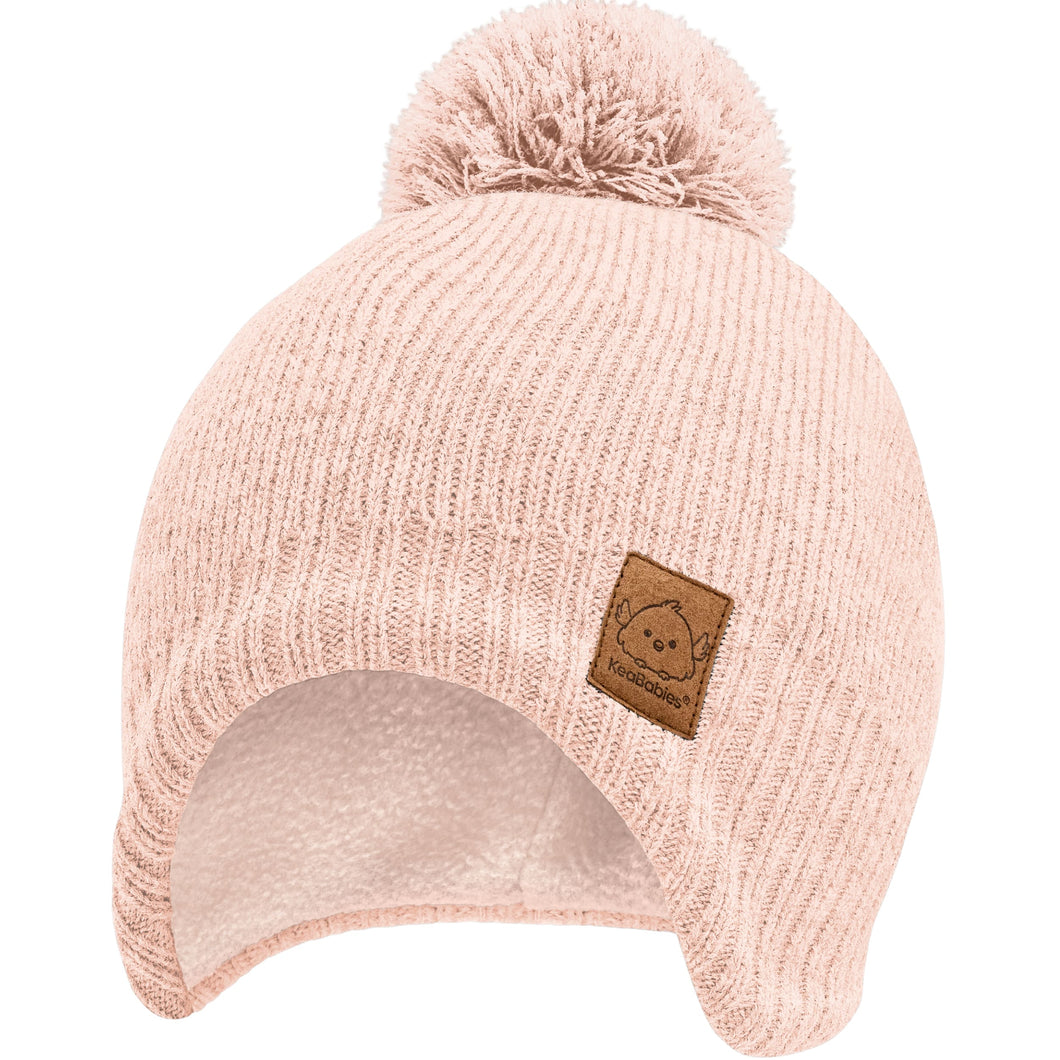 Muff Knitted Beanie (Blush)