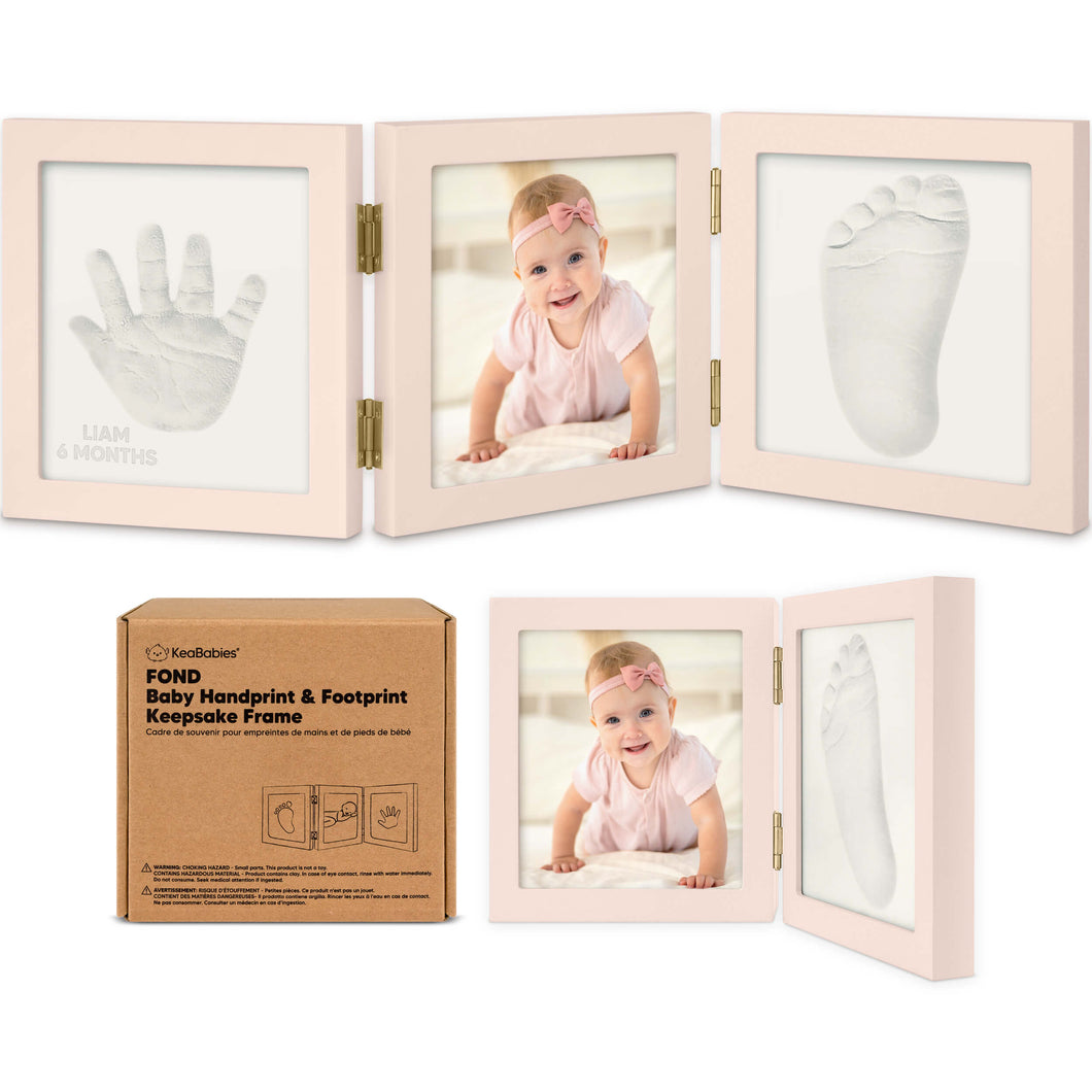 Fond Hand & Footprint Keepsake Frame (Petal Pink)