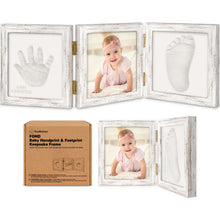 Load image into Gallery viewer, Fond Hand &amp; Footprint Keepsake Frame (Vintage White)
