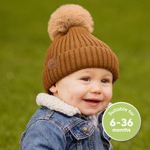 Load image into Gallery viewer, 2-Pack Pom Knitted Beanie (Latte)
