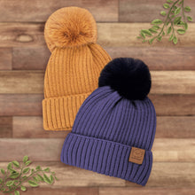 Load image into Gallery viewer, 2-Pack Pom Knitted Beanie (Latte)
