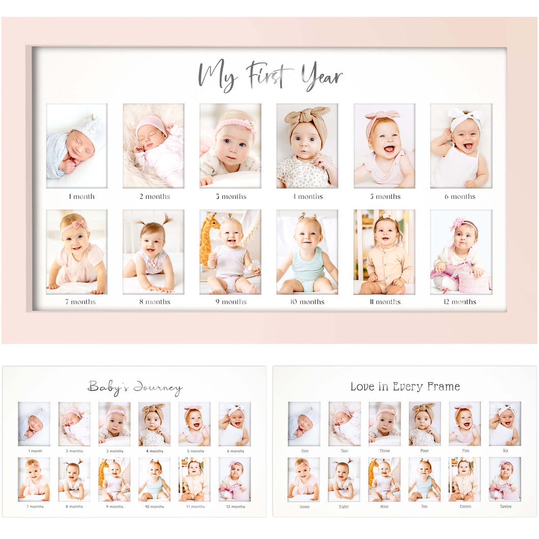 Nova Baby's First Year Picture Frame (Petal Pink)